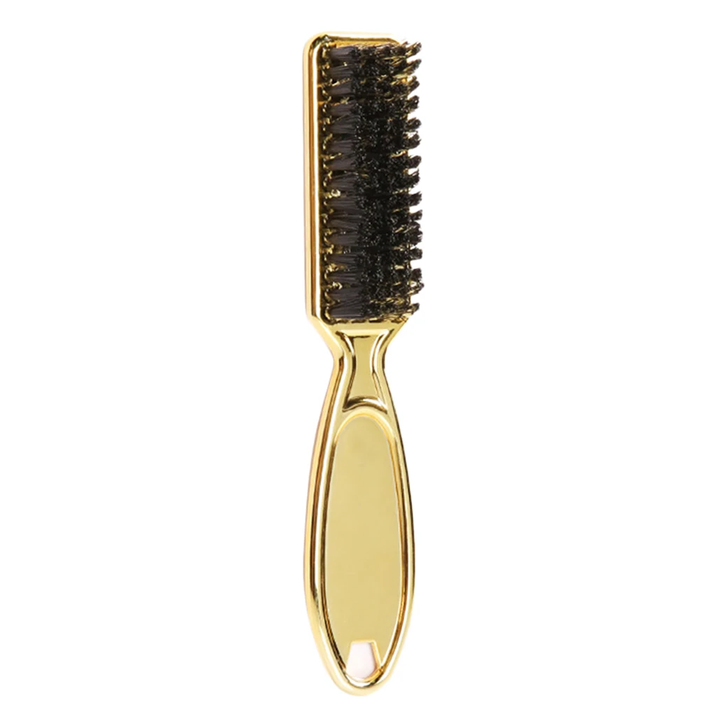 Beard Mustache Oil Head Grooming Brush Stiff Bristles Straightens Soften Handle Massage Comb ABS Plating for Men