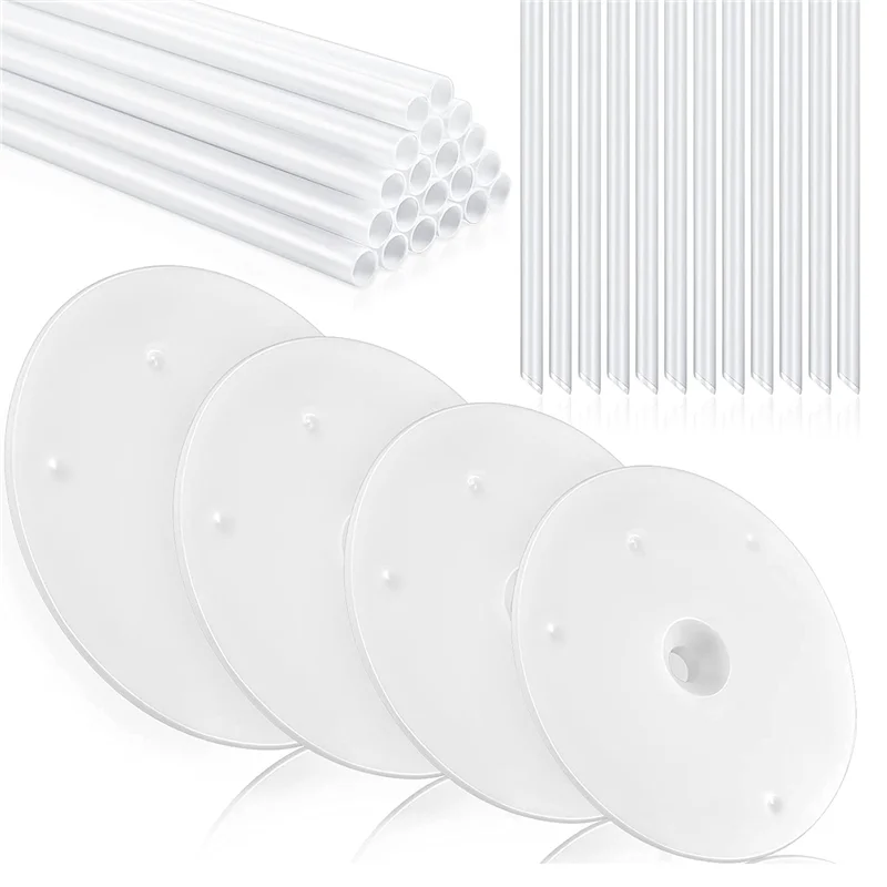 

B23B 108 Pieces Plastic Cake Dowel Rods Set 60 Pieces White Cake Sticks Support Rod And 12 Pieces Cake Separator Plates