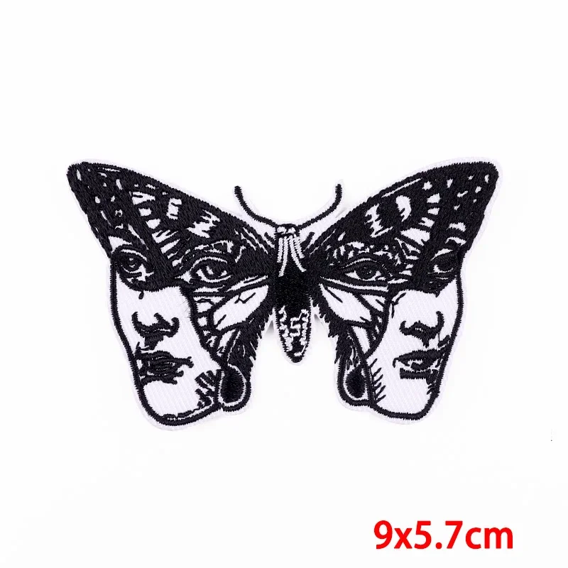 50Pcs Bulk Embroidered Patches for Clothes Moth Clothing Stickers Sewing Iron On Patch Thermal Adhesive Applique Fusible