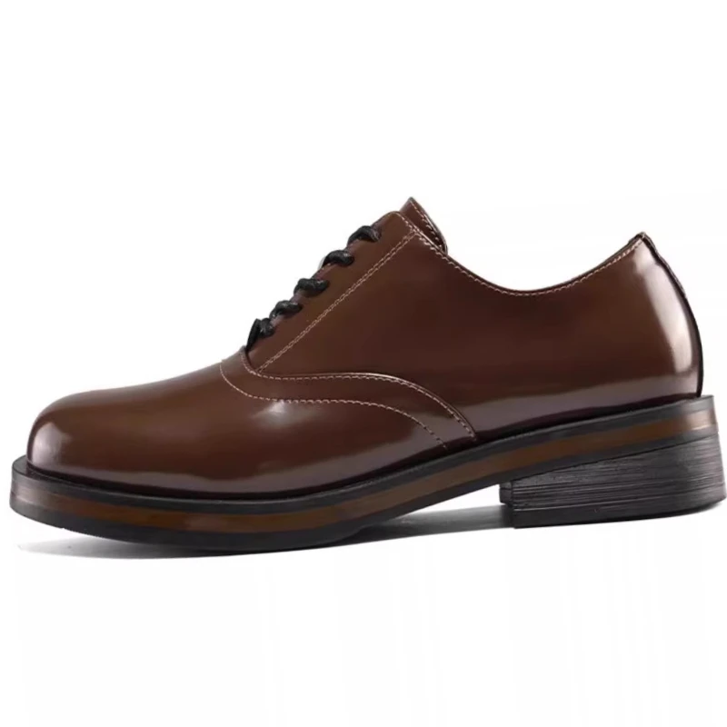 Men's Dress Shoes Male Derby Shoes Genuine Leather Business Loafers Wedding Banquet Casual Thick Soled Height Increasing Shoes