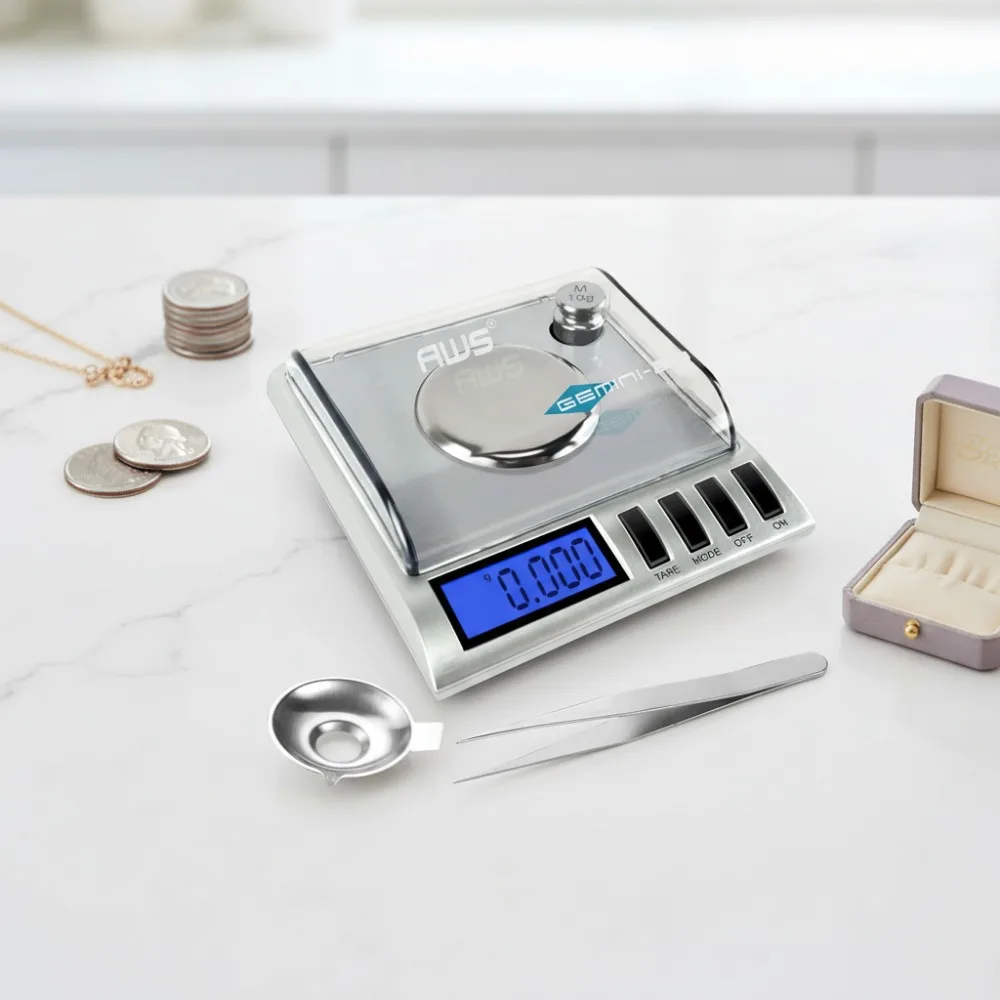 

20g x 0.001g Digital Scale for Jewelry, Gold, Powder - Includes Weights, Tweezers & Tray