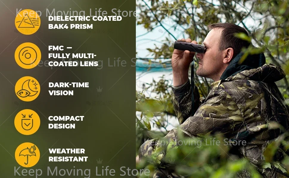CAOX Leistungsstarkes Mini 10X25 12X30 Monokular-Teleskop HD Tragbare BAK4 FMC Optik Kompaktes Taschenfernglas für Tourismus und Outdoor – Detail 19