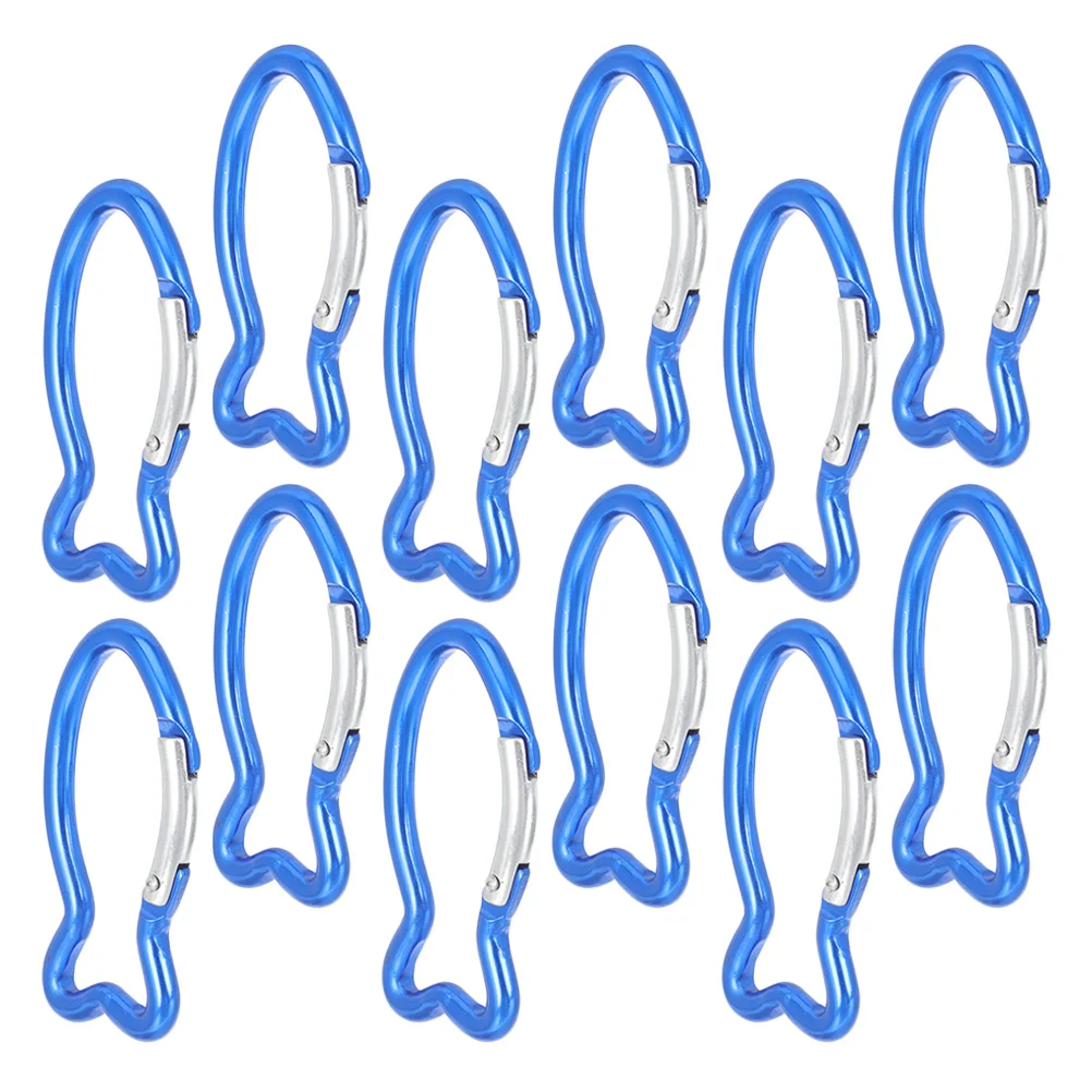 12 Pcs Outdoor Safety Buckle Carabiner Hooks Backpack Clips Tools Mini Convenient Climbing Aluminum Alloy for