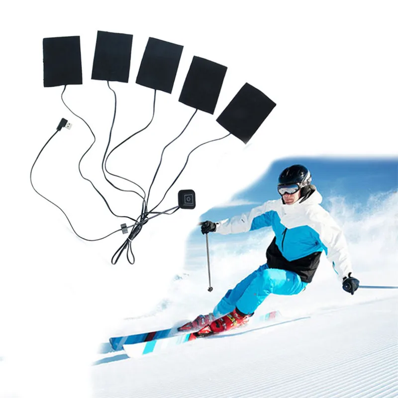 وسادة تدفئة من ألياف الكربون للملابس ، شحن USB ، سخان سترة دافئ ، جاكيت ساخن للتخييم ، المشي لمسافات طويلة ، التزلج ، بنطال ركوب الدراجات ، الشتاء