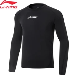 Li-Ning Men GYM Training Series T-Shirt Long Sleeve AT DRY FREEZE 79%Nylon 21%Spandex LiNing LOGO Tight Fit Sweatshirt AUDU063