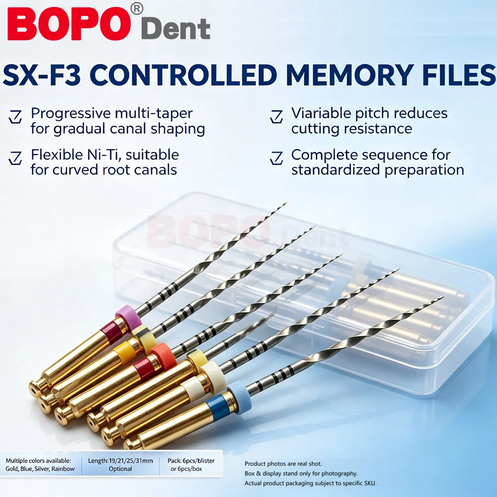 Dental Thermally Activated NiTi Rotary Root Canal Files SX-F3 25mm Silver F1 F3Engine Use Endodontic Files S1 For Dentist Clinic