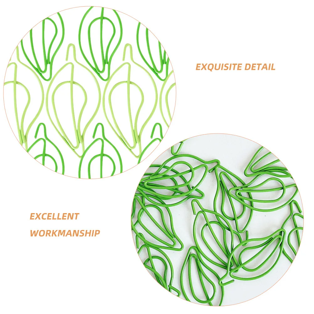 30Pcs Creative Leaf Paper Clips Unique Decorative Document Clips for Office School Supplies Cute Metal Paper Clip Organizer