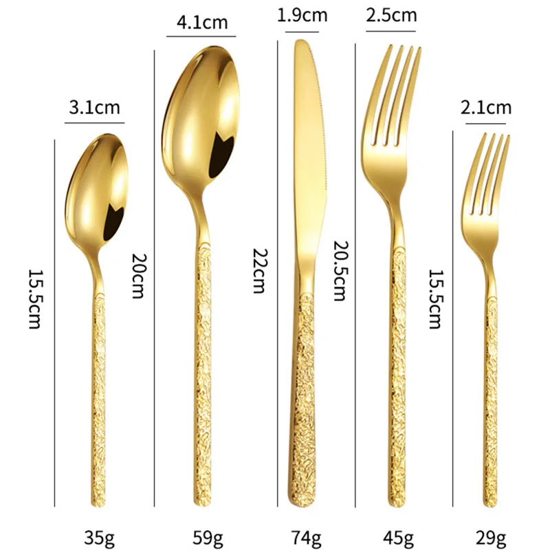 5 Pcs Luxury Golden Cutlery Set Dinnerware Set Tableware Black Dinner Fork Knife Silverware For 1 Flatware 4 Pcs Drop Shipping