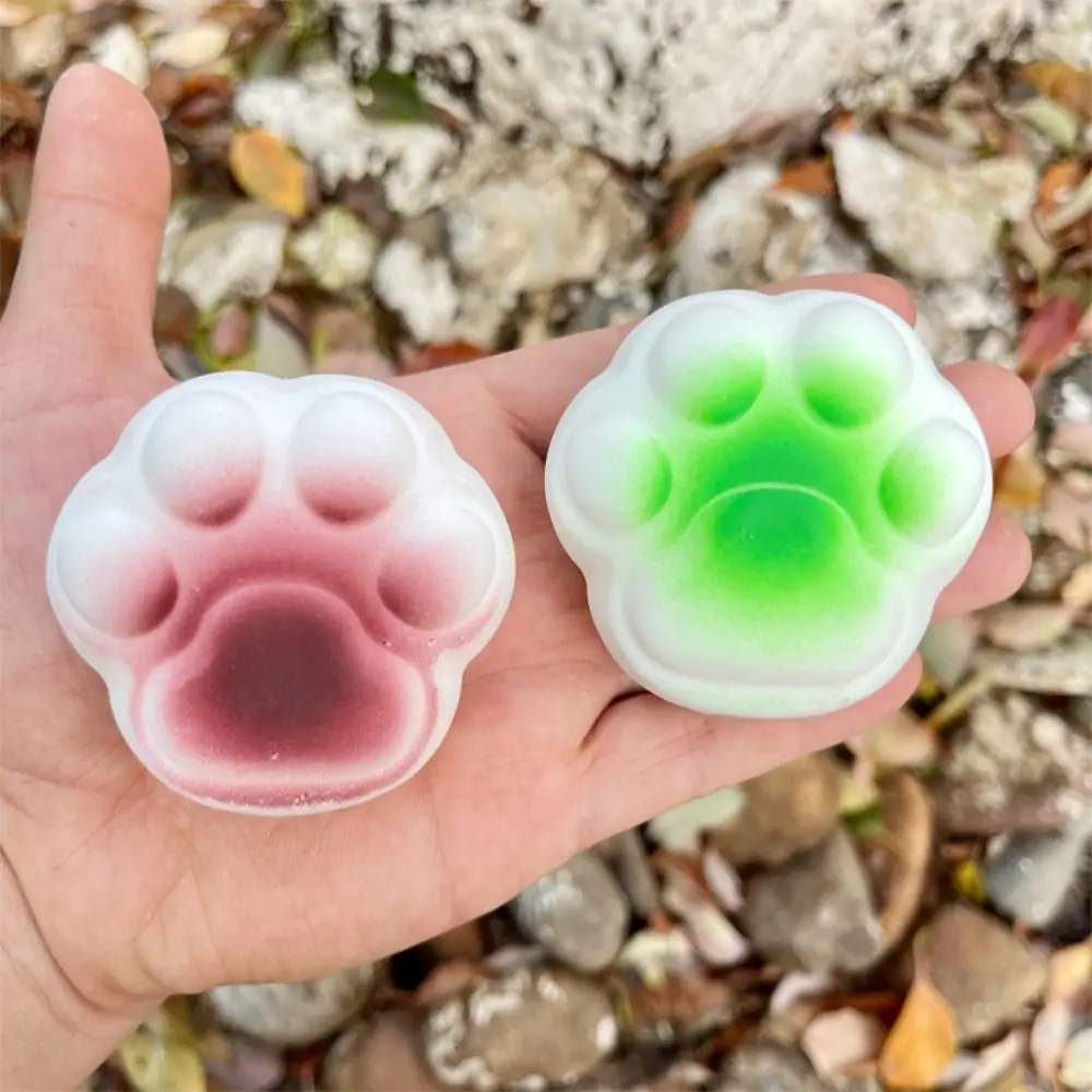 Soft Sensory Cat Paw Squeeze Toy Silicone TPR Stress Relief Toy Interesting 3D Pinch Decompression Toy Kid