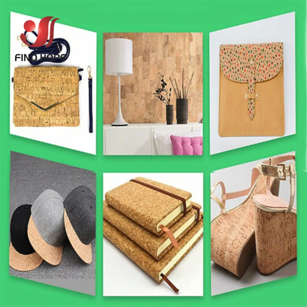 Multi-Color Size Natural Cork Faux Leather Wood Texture Synthetic Crafts Fabric for DIY Projects Accessories Handicrafts Make