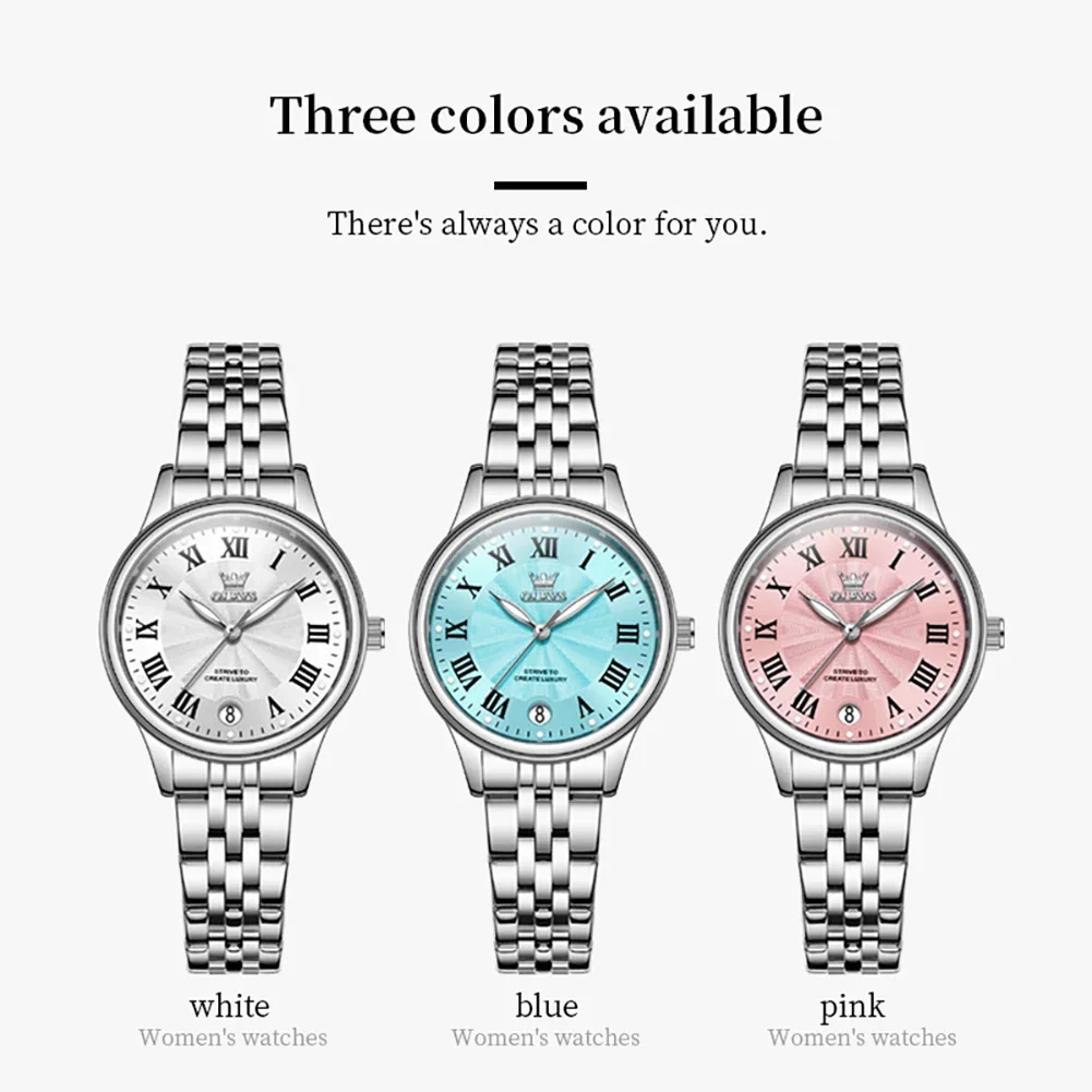 OLEVS 5600 orologi al quarzo cinturino in acciaio inossidabile orologio da polso da donna elegante di lusso per donna Relogio Feminino impermeabile