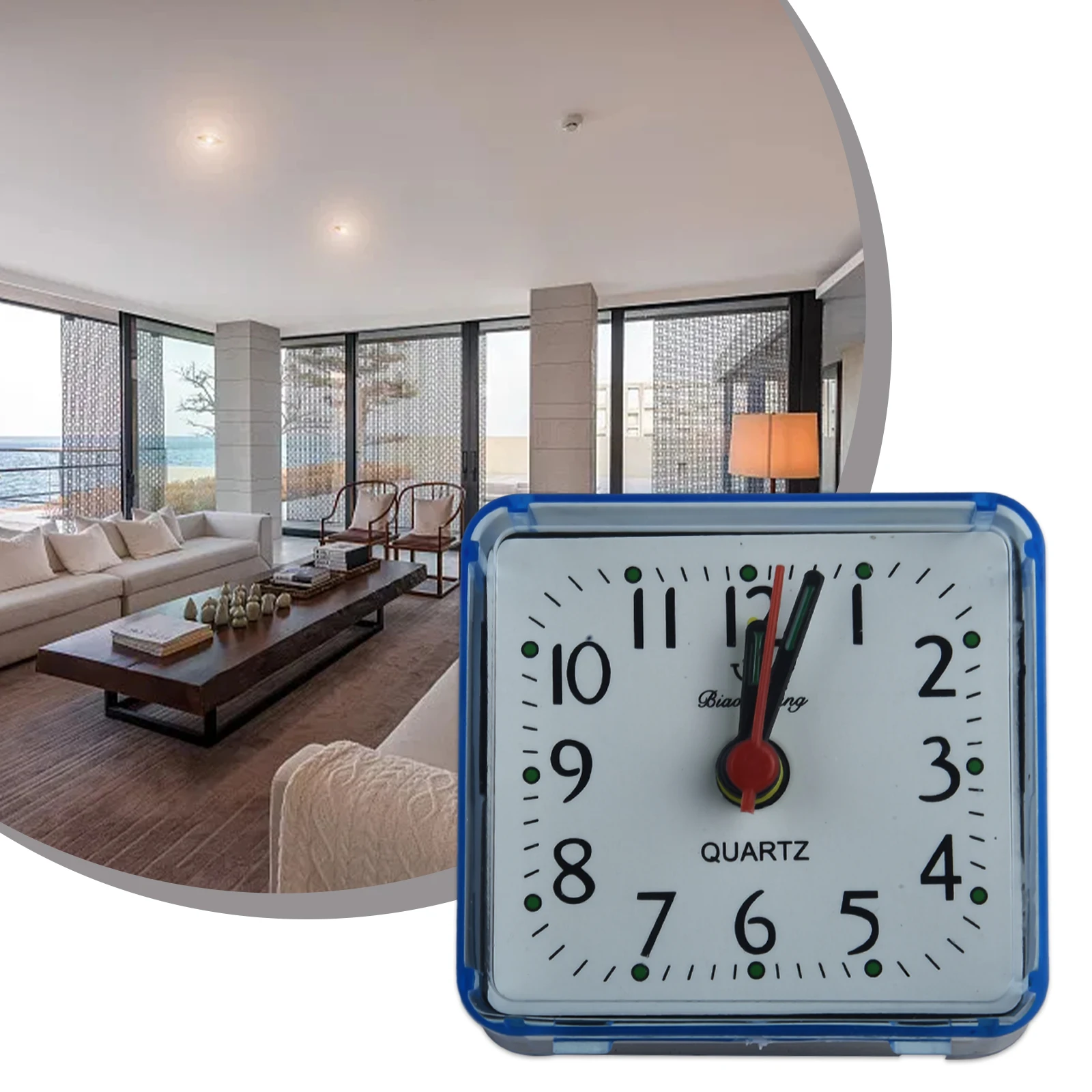 Wake Up Clocks Alarm Clock Office Home For Students No Tick PVC Small 6.2x3x5.9cm Bedside Easy-To-Read Numbers