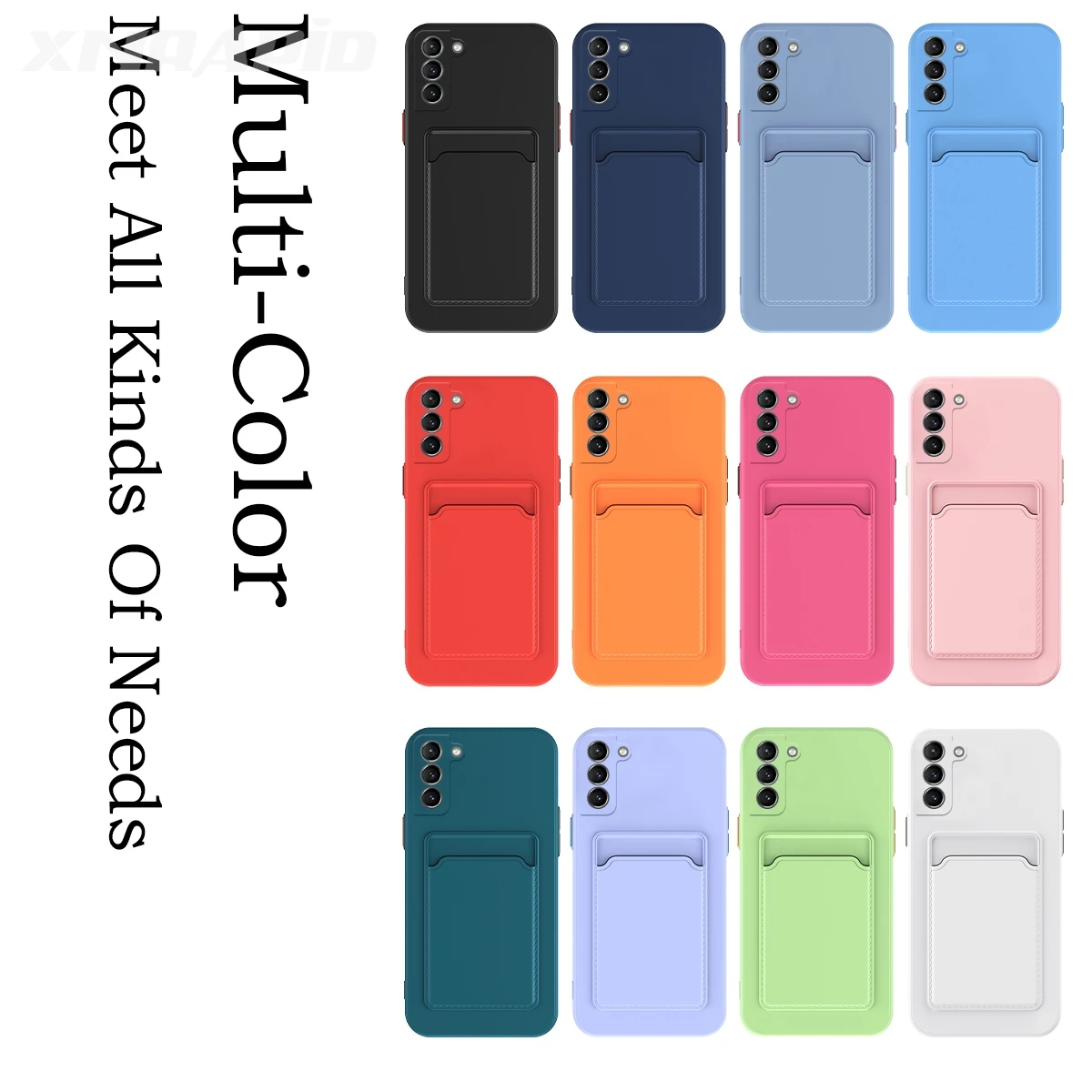 Custodia morbida per Slot per schede in silicone per Samsung Galaxy S24 S23 S21 S22 FE Plus Ultra A25 A35 A53 A33 A55 A15 A23 A73 custodia per