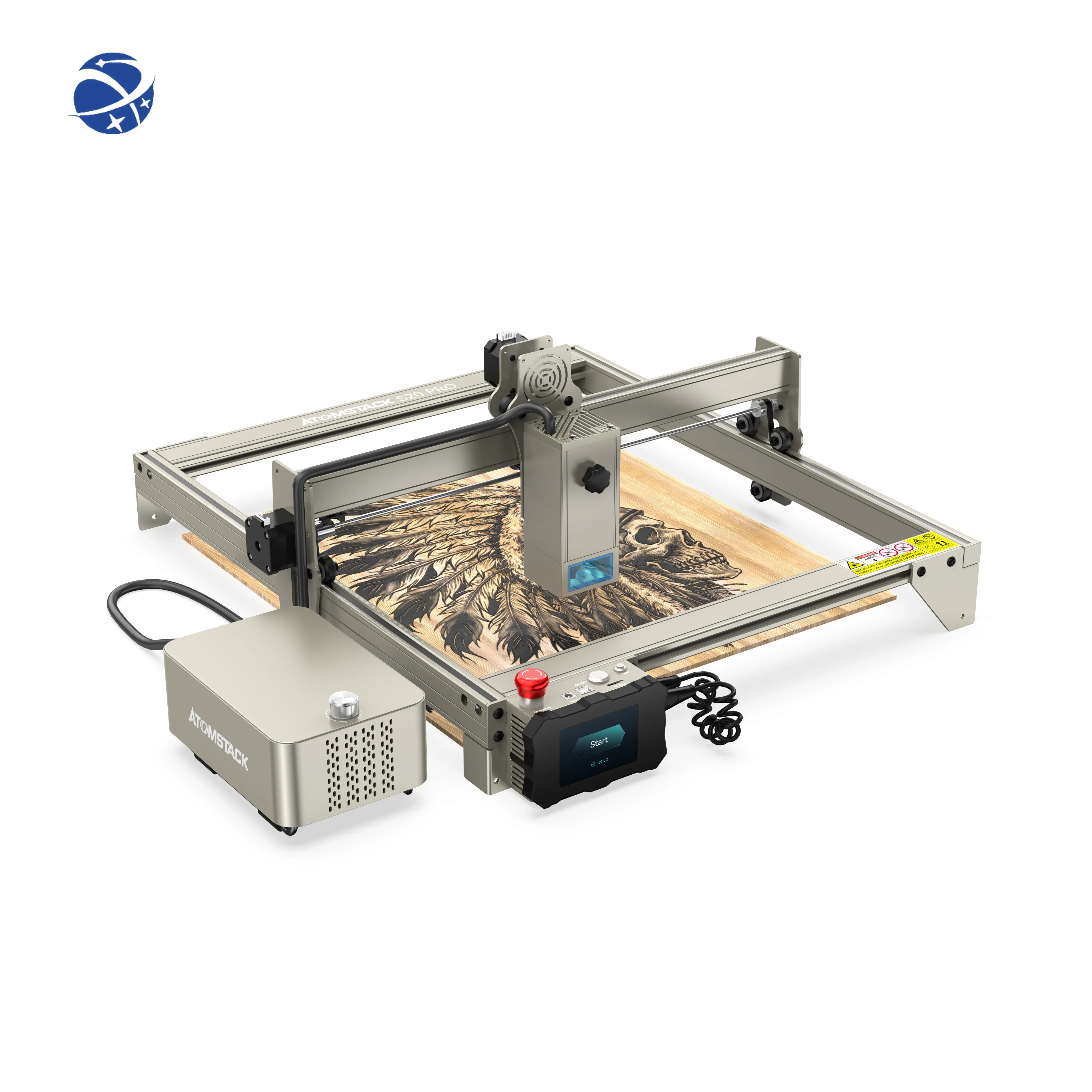 yyhc ATOMSTACK S20 PRO 130W 410*400mm Laser Engraver Stone Leather Plywood Sheet Metal Mini Portable Cnc Cutting Engraving Machi