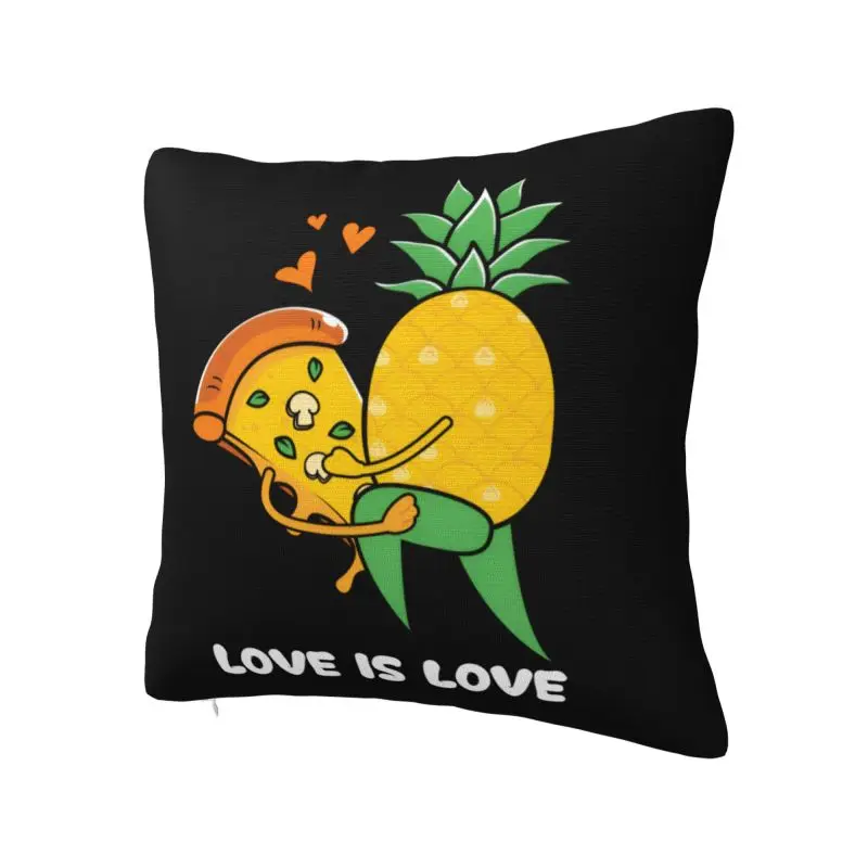 Funny Pizza Loves Pineapple Cushion Cover 55x55cm Polyester Throw Pillow Case for Sofa Car  Pillowcase Living Room Decoration