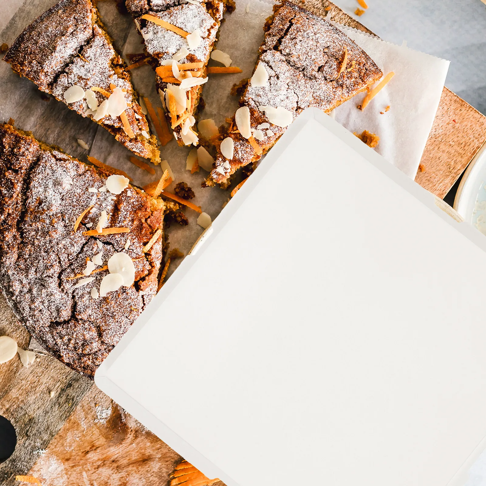 

10Pcs 8 Inch Square Cake Boards Heavy Duty Plain Paper Cake Display Platter Dessert Tray Cupcake Holder Birthday Party Serving