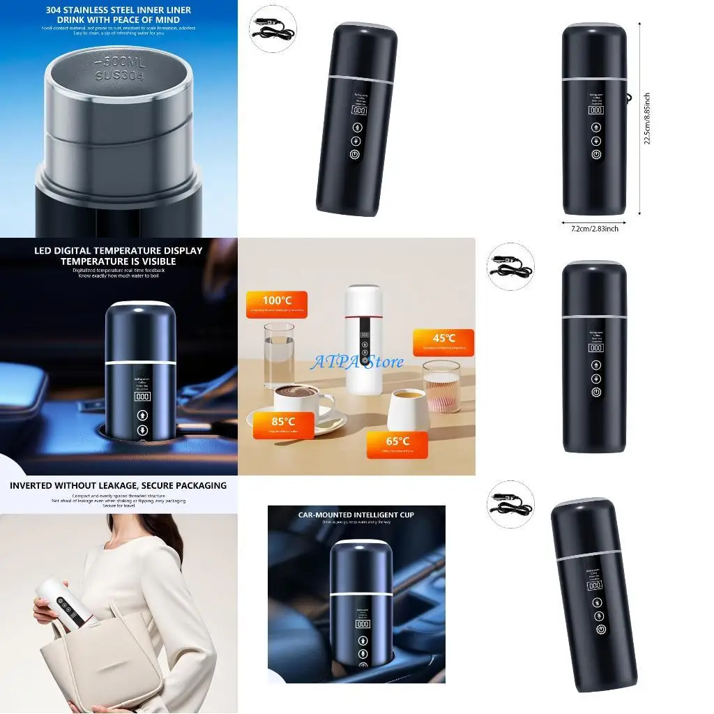 

U13C Переносной 12 В 24 В автомобильный электрический нагреватель чашки авто дорожный кофейник для кофе Тизан