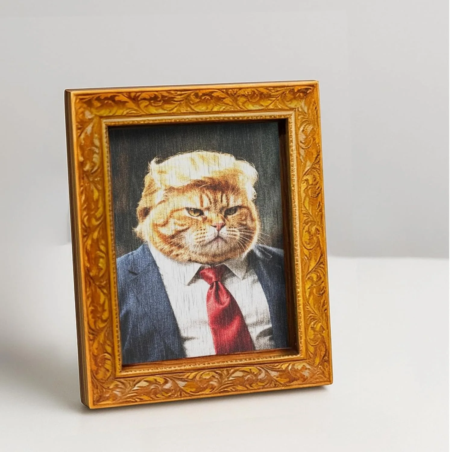 Funny Trump Cat Parody Mini Framed Art Fridge Magnet Humorous Gift for Cat Lovers Kitchen Locker Whiteboard Decor view 6