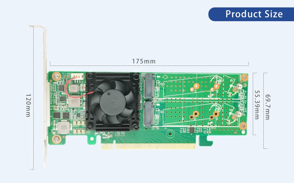 PCIe 3.0 X16 zu 4x M.2 NVMe SSD Switch-Adapter Unterstützt 2280 SSD-PE3162-4IL Keine Motherboard-Bifurkation Erforderlich – Detail 5