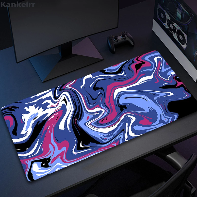 Computer Mouse Pad Strata Liquid Gaming Accessory Mousepad Black White Large Desk Mat Gamer Rubber XXL 50x100 Mause Carpet Run