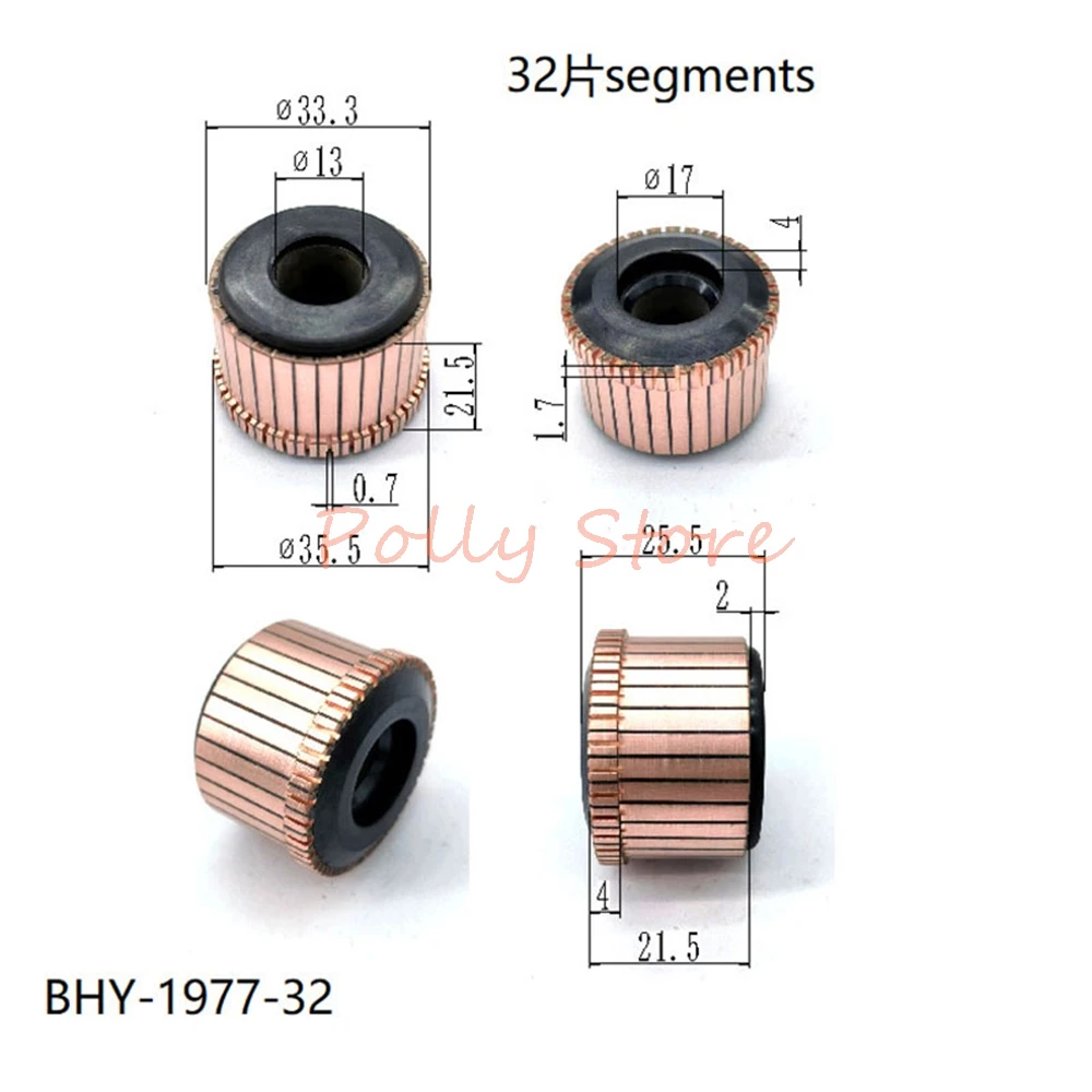 5pcs BHY-1977-32 33.3*13*21.5(25.5)*32P Copper Bars Alternator Electric Motor Commutator Groove for 65 Hammer 230 Angle Grinder