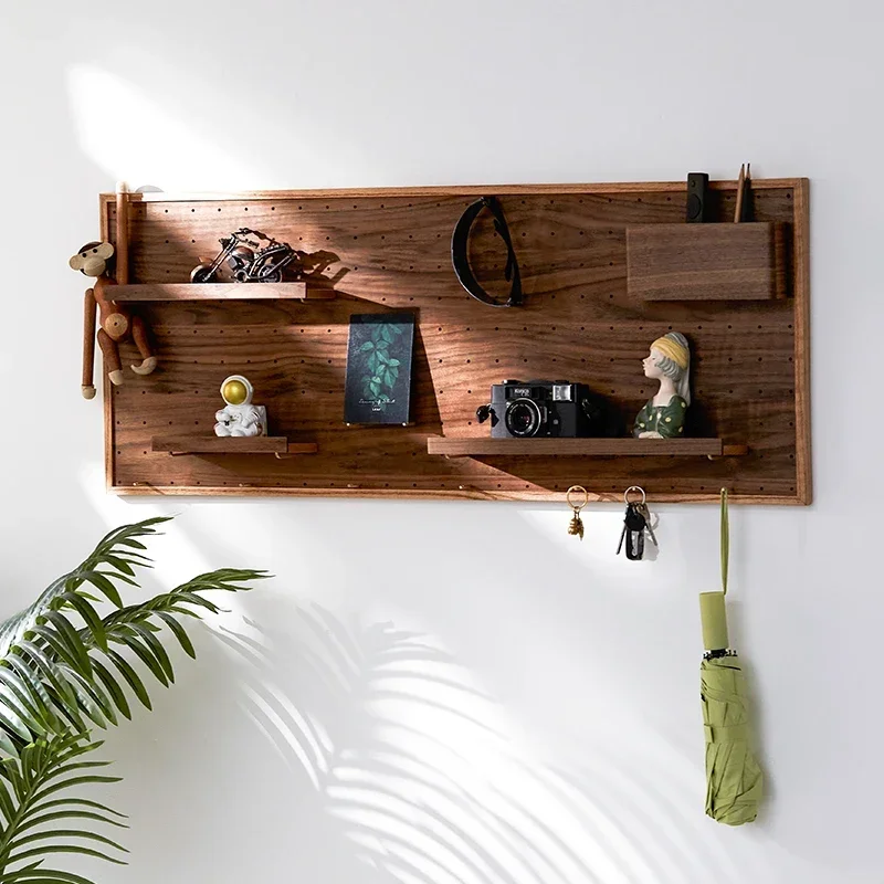 

Entry entrance hole board hanging board shelf desk wall display rack wall storage solid wood