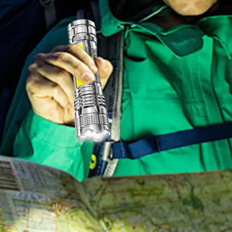 Strong Flashlight USB Rechargeable Flashlight With 4 Lighting Modes Handheld Flashlight For Outdoor Emergencies Lighting