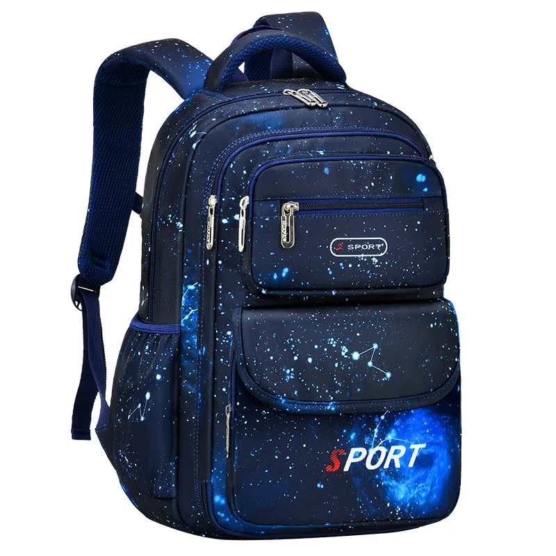 Imagem -06 - Céu Estrelado Imprimir Mochila Mochila Escolar Mochila para Menino Criança Mochila Adolescente Masculino Primário Bookbag Bagpack Book