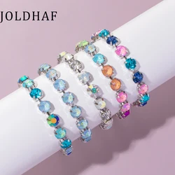 New Design Colorful Crystal Bracelets For Women Claw Drill Set Zircon Bangle Handmade Diamond Charms Link Chain Jewelry
