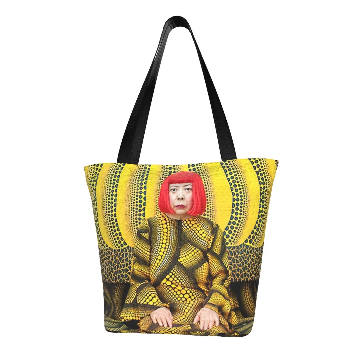 Custom Pumpkin Power Yayoi Kusama ผ้าใบช้อปปิ้งกระเป๋าผู้หญิงรีไซเคิลร้านขายของชํา Pop Art Shopper Tote กระเป๋า