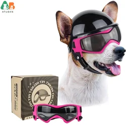 Atuba nische Hunde brille für kleine Hunde mit Helm, 2-teilige Hundes onnen brille und Hunde helmset für kleine mittelgroße Hunde im Freien