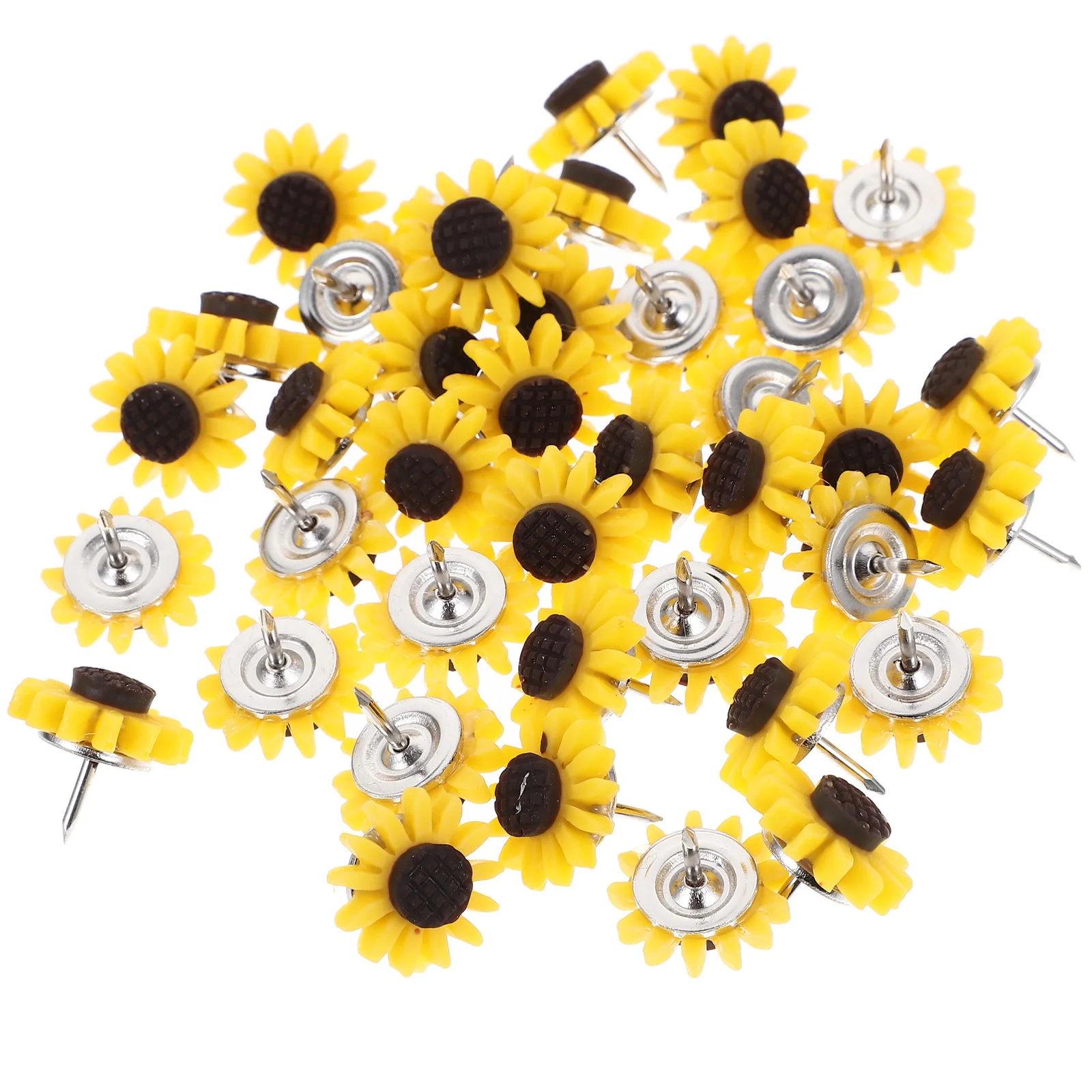

40Pcs Sunflower Push Pins Decorative Thumbtacks Cork Board Accessories Office Supplies Map Nails Cute Bulletin Board Pins