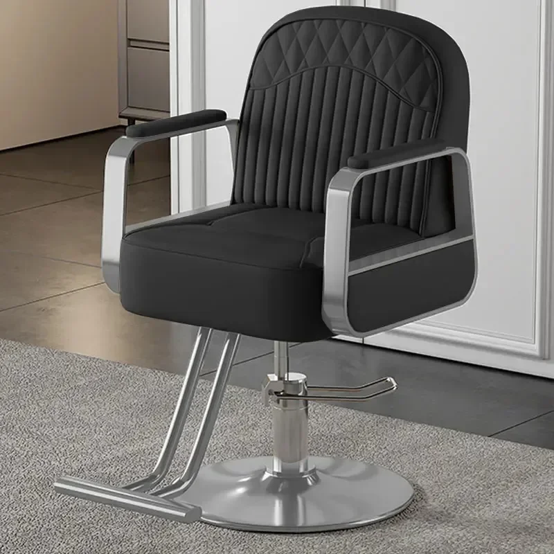 Professional Stainless Steel Barber Chair Salon Hair Shop Black Comfort Personalized Salon Chair Luxury Lifter  Furniture