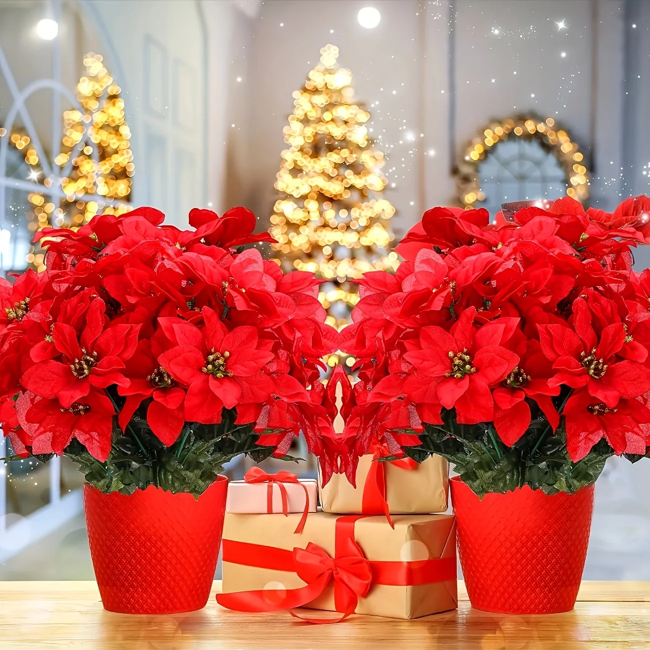 1 Stück 7-köpfiger, verschlüsselter 21-Blätter-Blumenstrauß für Valentinstag, Muttertag, künstliche Weihnachtsblume, Hochzeitsdekoration. – Detail 5