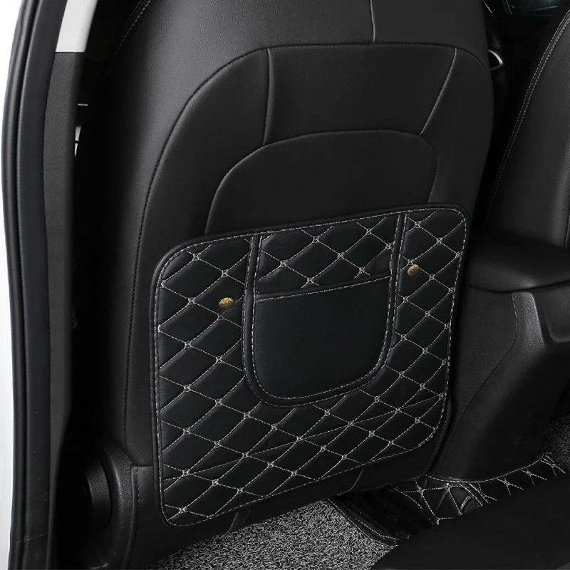 New PU Leather Car Anti-Kick Mats Auto Seat Back Protector Cover for Children, Waterproof Anti-Dirty Pad with Storage Pocket 2
