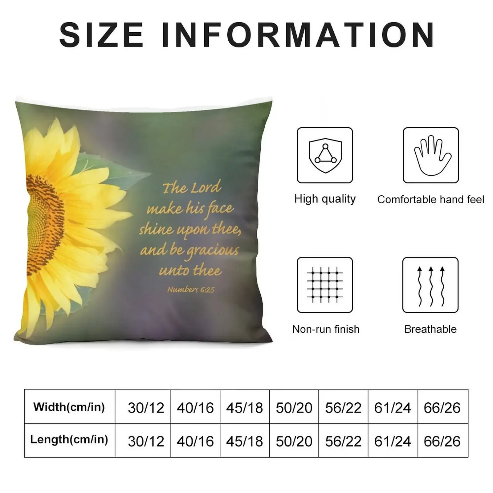 Girassol com versículo da Bíblia Almofada retangular Almofadas para sofá travesseiro
