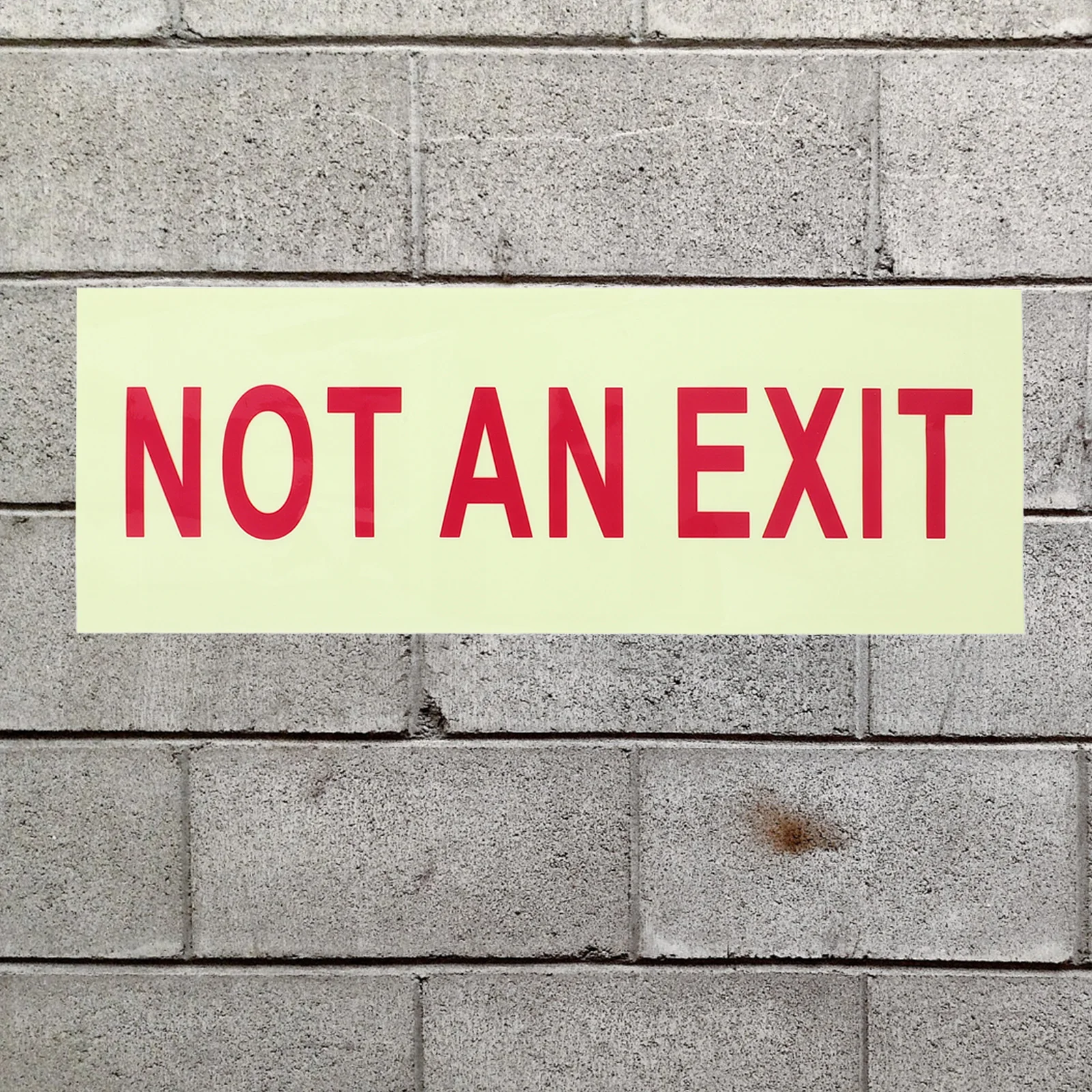 

2Pcs Not An Exit Glow in Dark Sign Self Adhesive Wall Door Safety Indicator for Shopping Mall Emergency Preparedness