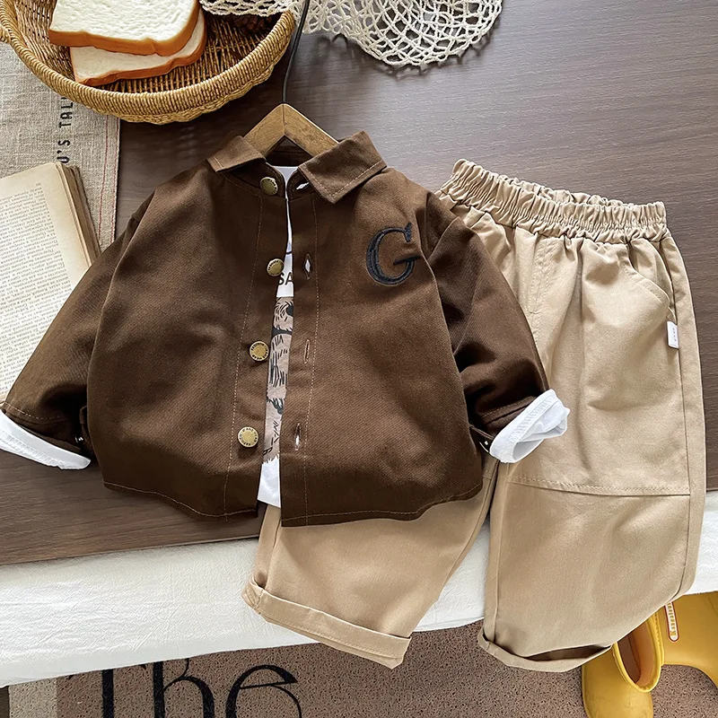 

New Autumn Baby Clothes Children Boys Cartoon Long Sleeved Jacket T-Shirt Pants 3Pcs/Sets Toddler Girls Clothing Kids Tracksuits