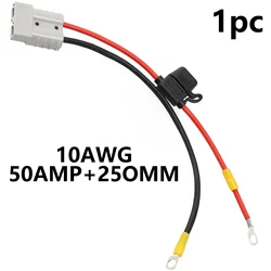 10AWG 50Amp Plug Extension Cable For Electric Vehicle Forklift Plug Terminal Block Terminal Battery Charging Connector Cable Kit