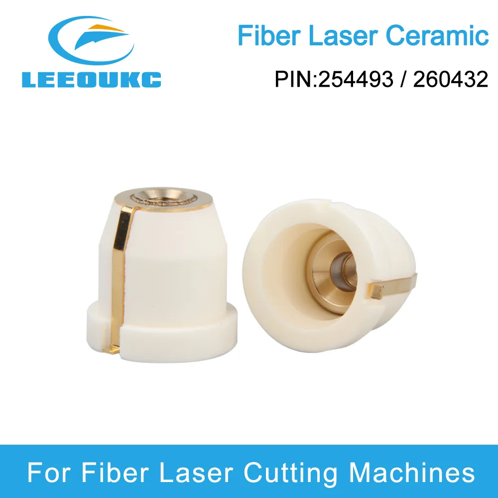 LEEOUK High Quality Laser Ceramic Nozzle Holder OEM PIN 254493 / 260432 For Fiber Laser Cutting Head