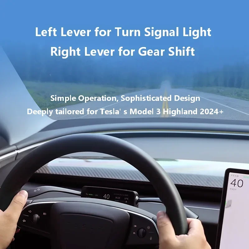 

HUD Gear Shift Lever for Tesla Model 3 Highland 2024+ Smart Turning Stalks HUD Instrument Display Physical Shift Grab Kit Handle