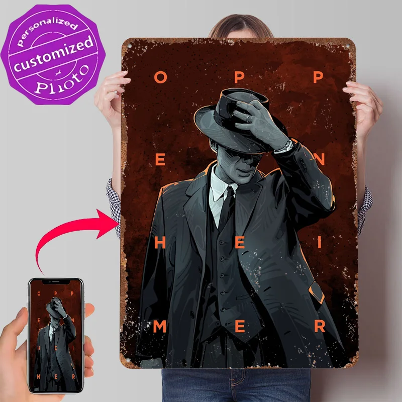 Oppenheimer Metal Poster Customized Wall Art Retro Vintage Metal Signs for Man Cave Office Decor Room Modern Home Decoration
