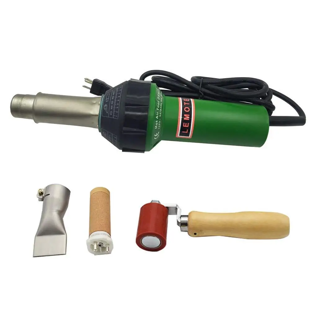 1600W Hot Air Plastic Welding Gun Kit Roofing Welder with Silicone Roller & Heat Element