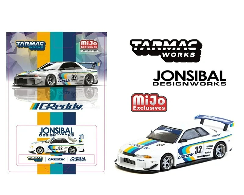 

Tarmac Works x JONSIBAL 1:64 Skyline R32 # 32 белых литых моделей автомобилей