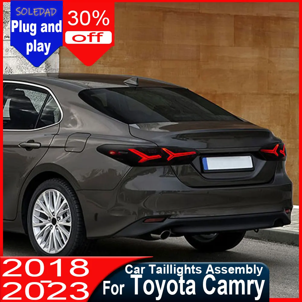 For Toyota Camry  2018 2019 2020 2021 2022 2023 2024 Car Tail Light Assemblies Fog DRL LED Brake Turn Signal Lamp Plug And Play