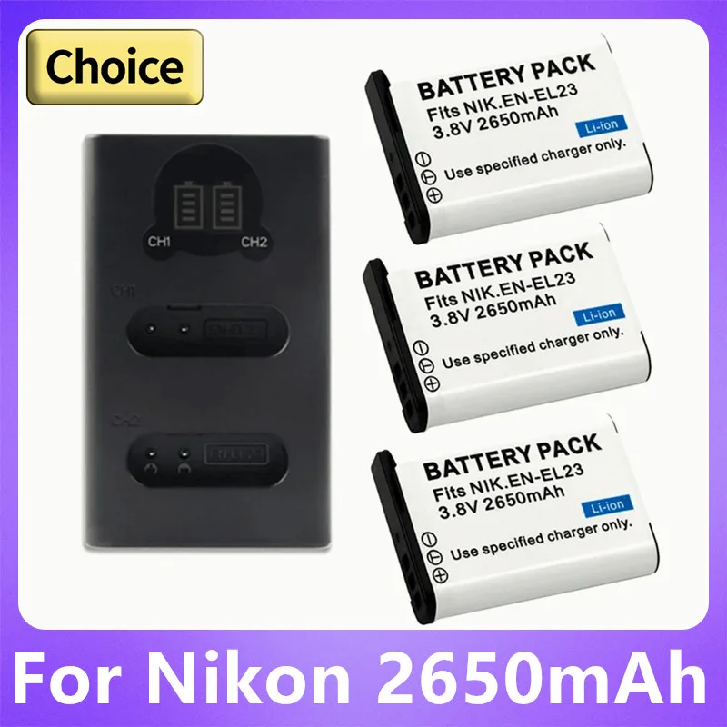 2650mAh EN-EL23 EN EL23 BATTERY Do Nikon COOLPIX B700 P900s P900 P610s P610 P600 S810c do Nikon EL23 Bateria do aparatu