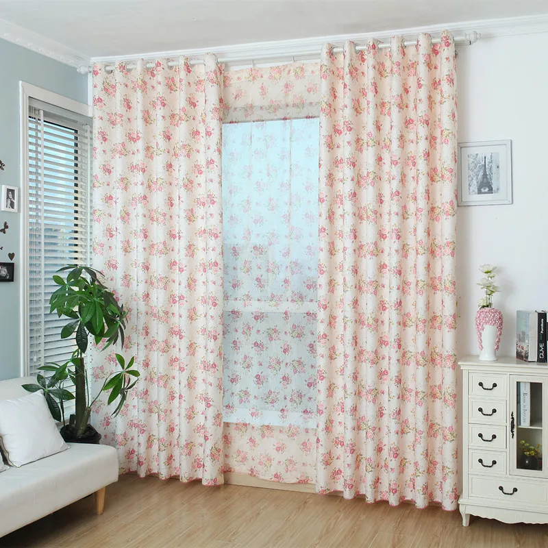 

BTK8BTK8 Korean pastoral living room, bedroom, balcony, study, semi-shading finished product, customized printed curtains