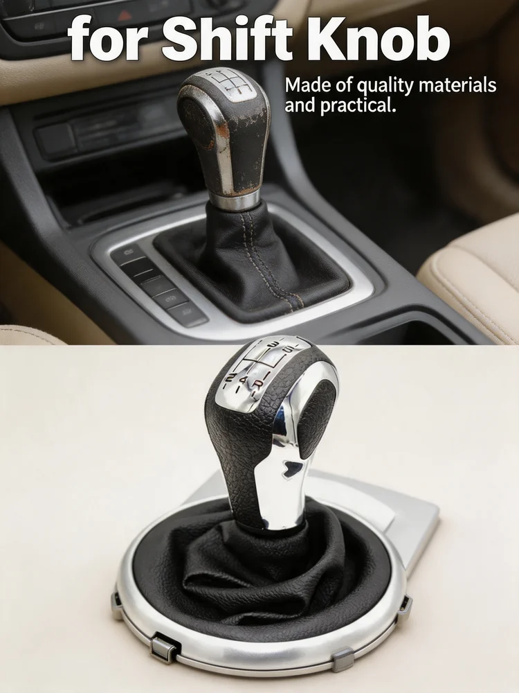 Shift Knob Manual Gear With Change Cover For C4 1 MK1 2004-2008 Plastic Artificial Leather Car Accessories Tools Car Interior