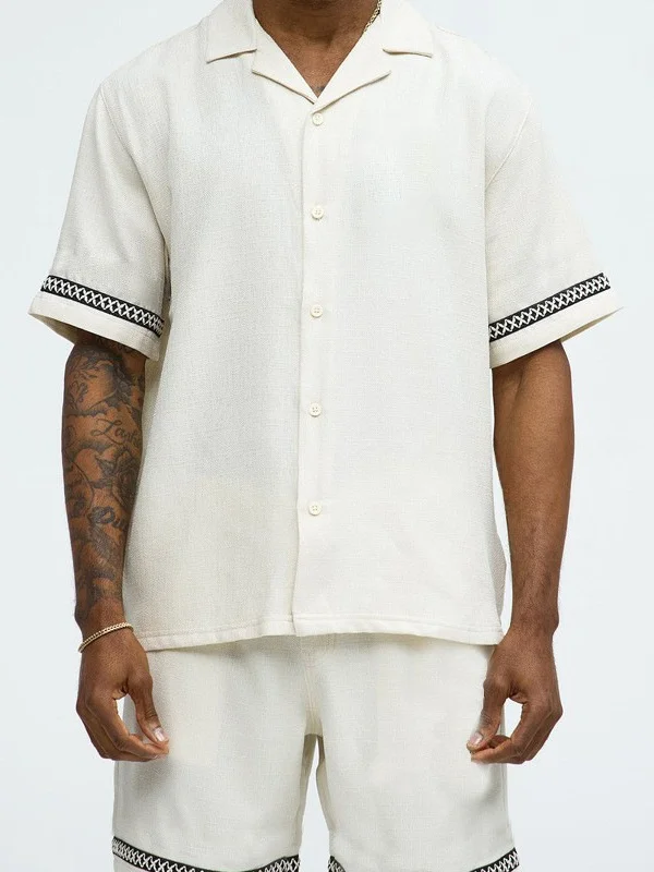 

Casual Cuban Sle Men's Faion Set ort Sve irt And orts Autumn Season Chinese Manufacturer MkyOivlYh Brand Unbranded