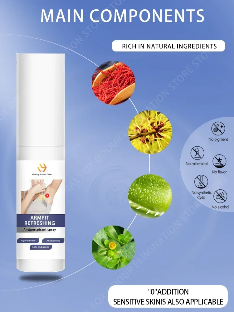 Onderarmgeurverwijderaar Spray Zweet Deodorant Anti-transpirant Langdurig aroma Okselgeur Verfrissende deodorant Geurspray